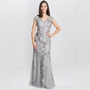 Alex Evenings Women's Taffeta Mermaid Gown Grey Size 16